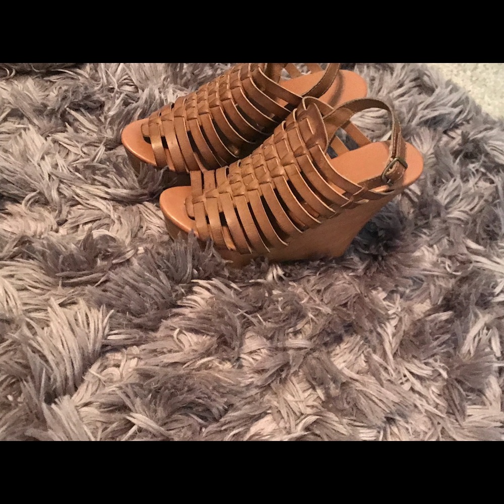 Cognac sandal wedges - Picture 2 of 3